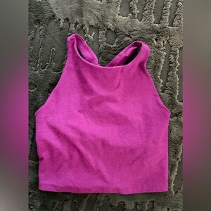 Beyond Yoga Magenta High Neck Racerback Crop Top